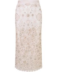 LoveShackFancy - Reeves Embroidered Cotton Skirt - Lyst