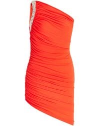 David Koma - Crystal-Claw Draped Crepe-Jersey Mini Dress - Lyst