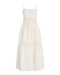 Posse - Exclusive Pearl Cotton-Silk Midi Dress - Lyst