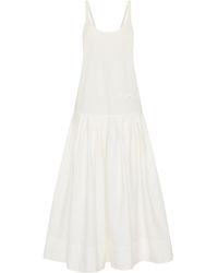 St. Agni - Pleated Cotton-Blend Midi Dress - Lyst