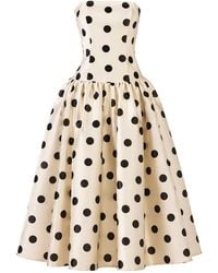 The New Arrivals Ilkyaz Ozel - Leyla Polka-Dot Satin Maxi Dress - Lyst