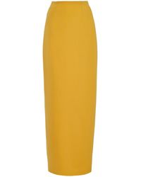 Carolina Herrera - Tailored Bi-Stretch Wool Column Maxi Skirt - Lyst