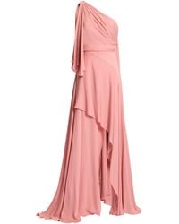 Elie Saab - Draped Silk Georgette Gown - Lyst