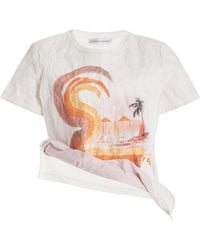 Christopher Esber - Exclusive Surf-print Crushed-cotton T-shirt - Lyst