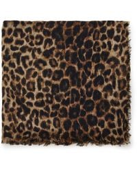 Saint Laurent - Large Leopard Silk Scarf - Lyst