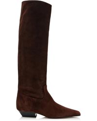 KHAITE - Marfa Suede Knee Boots - Lyst