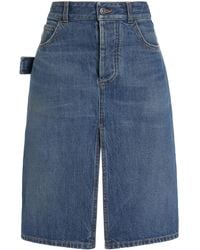 Bottega Veneta - Denim Midi Skirt - Lyst