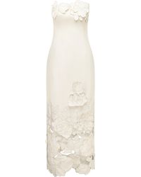 LEO LIN - Rayna Floral-appliquéd Crepe Maxi Dress - Lyst