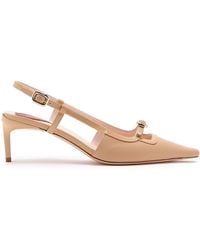 Roger Vivier - Mini-Buckle Leather Slingback Pumps - Lyst