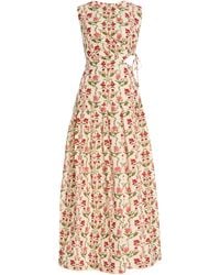 Agua Bendita - Exclusvie Otoño Cutout Floral Cotton Maxi Dress - Lyst