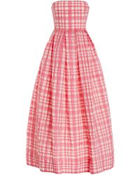 Rosie Assoulin - Oh Oh Livia's Strapless Gingham Midi Dress - Lyst