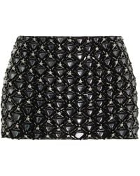Miu Miu - Crystal And Sequin-embellished Cady Mini Skirt - Lyst