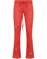Siedres - Dania Embroidered Mesh Flared Pants - Lyst