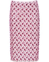DES_PHEMMES - Geometric Sequined Cotton Midi Skirt - Lyst