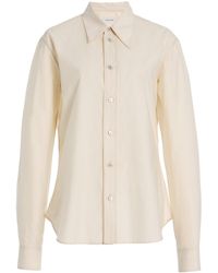 Lemaire - Cotton-Silk Pointed-Collar Shirt - Lyst