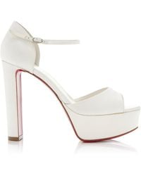 Christian Louboutin - Sandaloo 130Mm Crepe-Satin Platform Sandals - Lyst