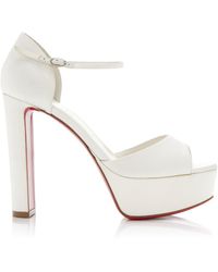 Christian Louboutin - Sandaloo 130Mm Crepe-Satin Platform Sandals - Lyst