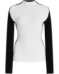 Courreges - Frame Contrasting Ribbed-knit Sweater - Lyst