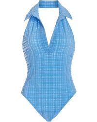 Lisa Marie Fernandez - Polo Seersucker One-piece Swimsuit - Lyst