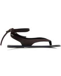 The Row - Beach Lace-up Leather Sandals - Lyst
