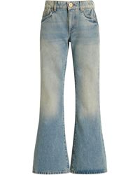 Balmain - Western Cropped Bootcut Jeans - Lyst
