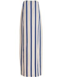 Bondi Born - Maine Strapless Striped -linen Maxi Dress - Lyst