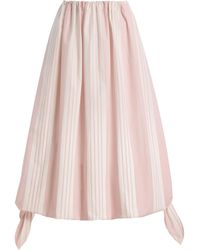Posse - Rosie Striped Cotton Midi Skirt - Lyst