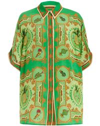 ALÉMAIS - La Musica Printed Silk Shirt - Lyst