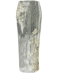 La Fuori - Ice Weave Sequined Midi Skirt - Lyst