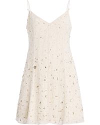 STAUD - Emily Embellished Chiffon Mini Dress - Lyst