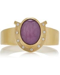 Annette Ferdinandsen - Paloma Lone Star 18K Diamond And Star Ruby Ring - Lyst