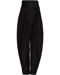 Alaïa - Tuxedo Round Wool Pants - Lyst