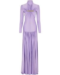 Rabanne - Embellished Draped Viscose Gown - Lyst