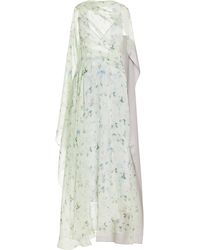 Givenchy - Draped Floral Silk Maxi Dress - Lyst