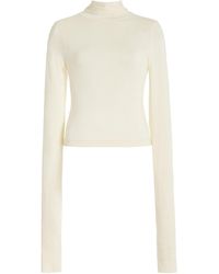 ÉTERNE - Cropped Jersey Turtleneck Top - Lyst