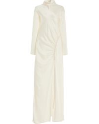 LAPOINTE - Exclusive Gathered Satin Maxi Dress - Lyst