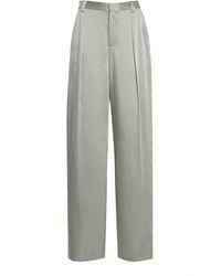 LAPOINTE - Pleated Satin Relaxed Pants - Lyst