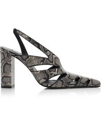 Alaïa - Snake-Effect Leather Slingback Pumps - Lyst