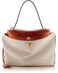 Balenciaga - Rodeo Medium Canvas And Leather Top Handle Bag - Lyst