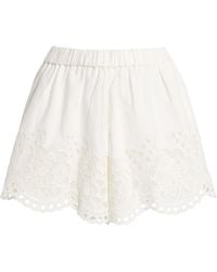 Sea - Gardener Embroidered Cotton-Linen Mini Shorts - Lyst