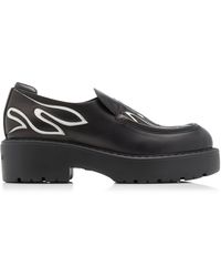 Miu Miu - Flame Leather Platform Loafers - Lyst