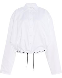 Brandon Maxwell - The Leland Eyelet Satin-Poplin Shirt - Lyst