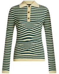 Etro - Striped Knit Wool Polo Sweater - Lyst