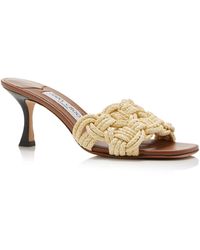 Jimmy Choo - Chara Raffia Mules - Lyst