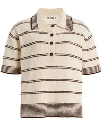 Rohe - Striped Cotton-Blend Terry Cloth Polo Shirt - Lyst