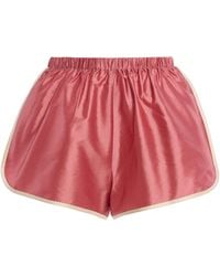 DONNI. - Striped Silk Taffeta Mini Shorts - Lyst