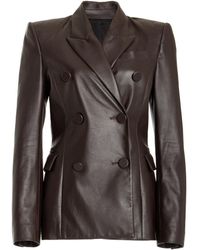 Sergio Hudson - Double-breasted Leather Blazer - Lyst