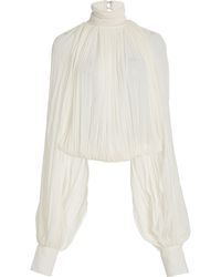 Stella McCartney - Draped Silk-Crepe Top - Lyst