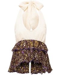Siedres - Lori Ruffled Lace-Chiffon Top - Lyst