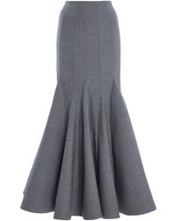 Carolina Herrera - Panelled Virgin Wool-Blend Midi Skirt - Lyst